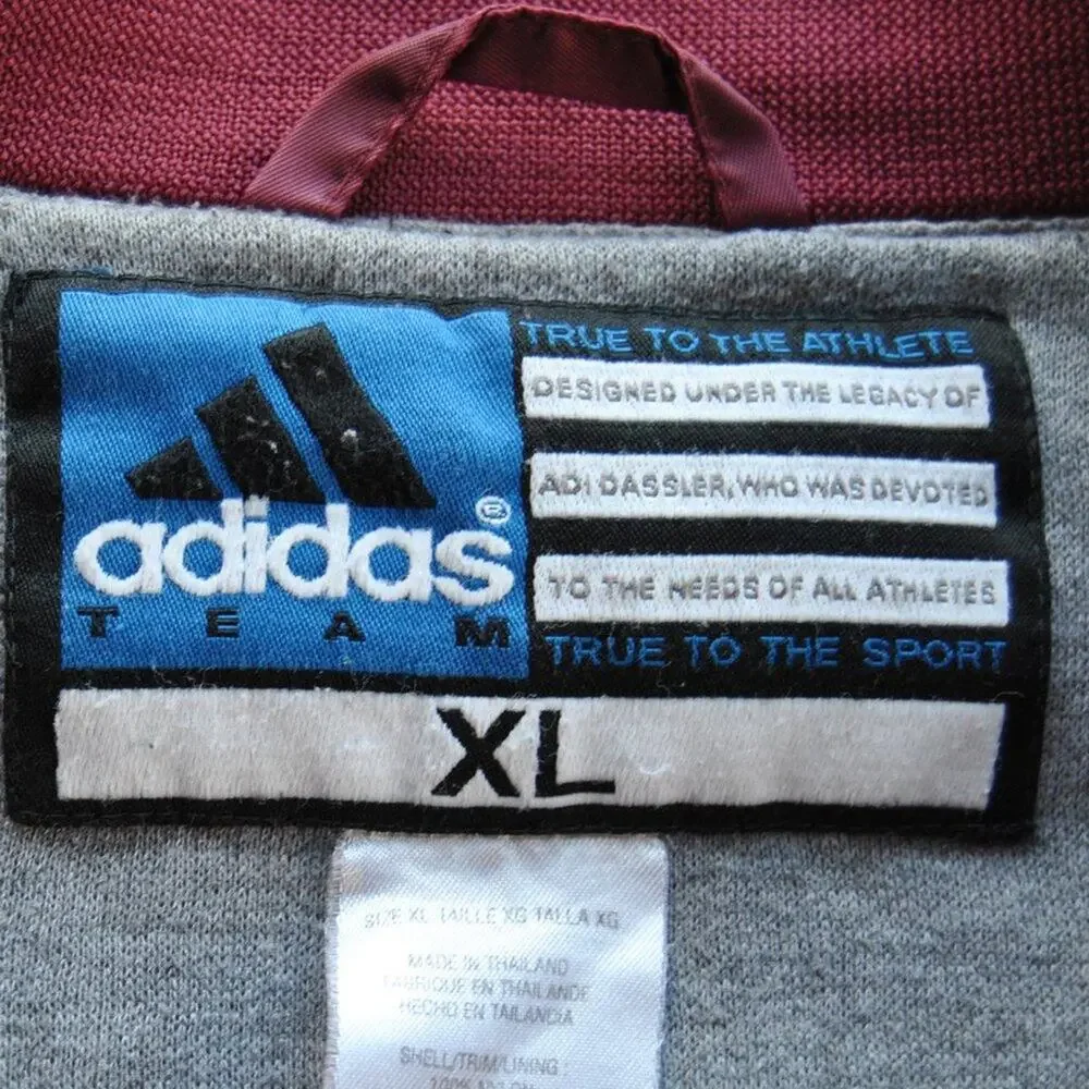 Adidas Vintage Full Button up Track Jacket Maroon & White X-Large